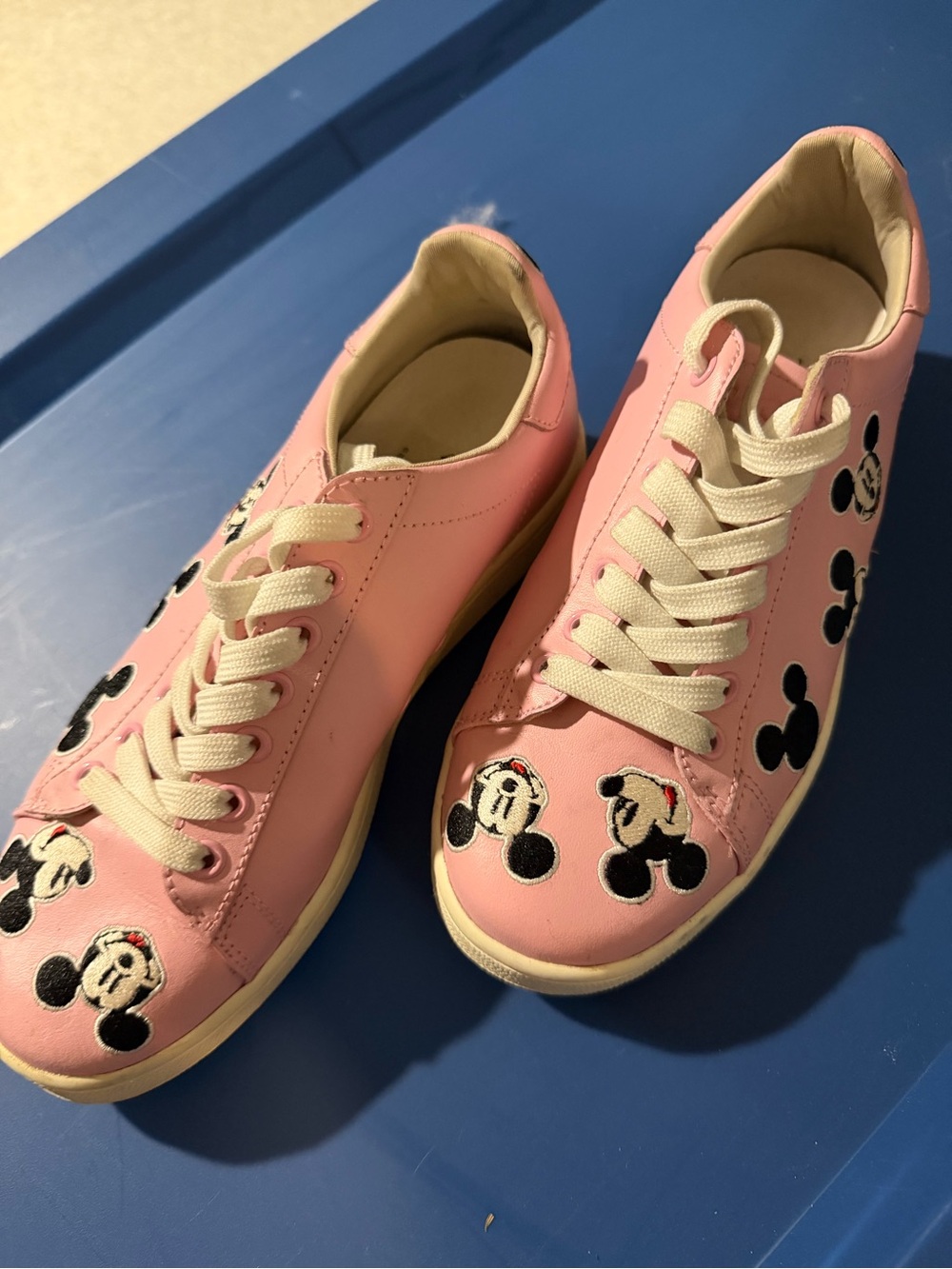 Moa Moa Pink Sneakers with Mickey Mouse Embroidery